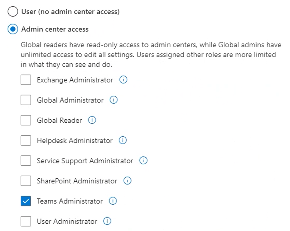 Image shows the Dynamics service admin