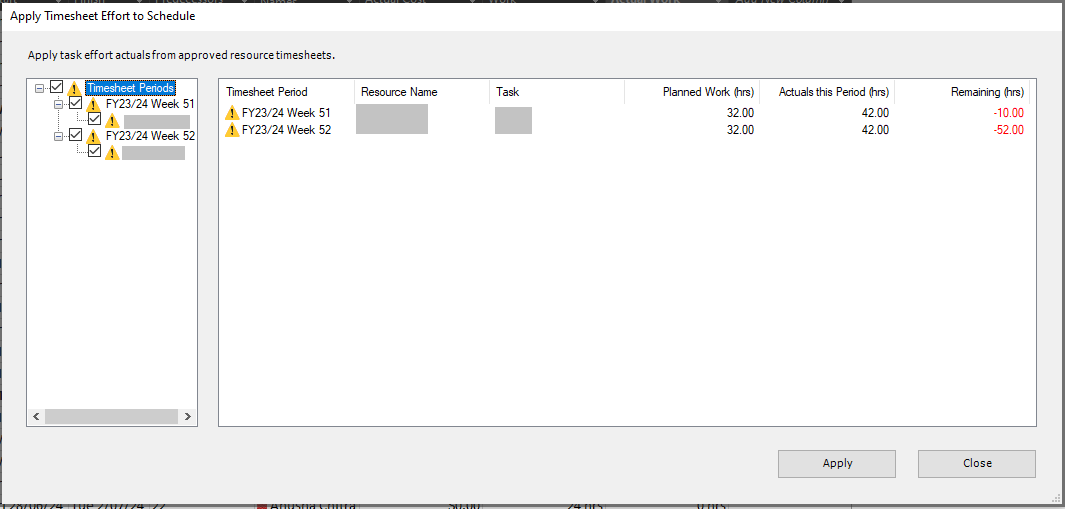 This screen shows the Timesheet Import Screen